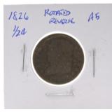 1826 half cent, rotated reverse