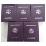 Lot of 5 - 1986 silver eagle proofs