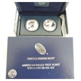 2013 American Eagle West Point two coin silver set