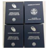 Lot of 4 silver eagle unc: 2011, 3 - 2014