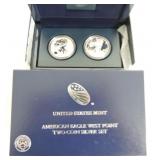 2013 American Eagle West Point two coin silver set