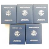 Lot of 5 - 2001 silver eagle proofs
