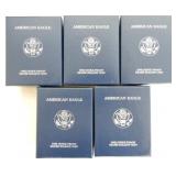 Lot of 5 - 2001 silver eagle proofs