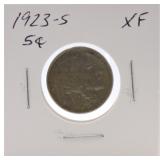 1923-S Buffalo nickel, XF