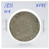1833 Bust half, XF45