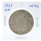 1833 Bust half, XF45