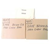 US Mint lot of 2 - 2005 Bison nickel 1,000 coin