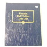 Franklin half album 1948-63, 35 coins