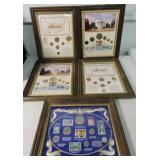 Lot of 5 coin frames