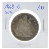1860-O  Seated Liberty half, AU