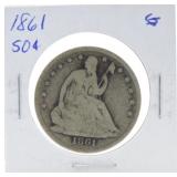 1861 Seated Liberty half
