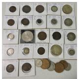Lot of foreign coins, some silver