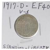 1917-D Ty 1 Standing Liberty quarter, EF40