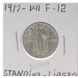 1917 Ty 2 Standing Liberty quarter, F12