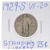 1929-S Standing Liberty quarter, VF20