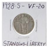 1928-S Standing Liberty quarter, VF20