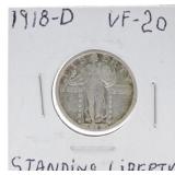 1918-D Standing Liberty quarter, VF20