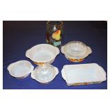 Fire King "Gay Fad" lot of 6 pieces Fire King "Gay Fad" lot of 6 pieces