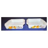 Fire King "Gay Fad" lot of 2 square bakers Fire King "Gay Fad" lot of 2 square bakers