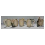 Dorothy Kindell lot of 5 mugs with nude handles Dorothy Kindell lot of 5 mugs with nude handles