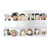 Royal Doulton lot of 12 miniature toby mugs Royal Doulton lot of 12 miniature toby mugs