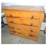 Grain painted 4 drawer chest with teardrop pulls Grain painted 4 drawer chest with teardrop pulls