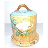 Seymour Mann majolica style cheese keeper Seymour Mann majolica style cheese keeper