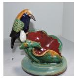 Majolica style bird vase Majolica style bird vase