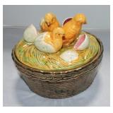 Majolica style chicks tureen Majolica style chicks tureen