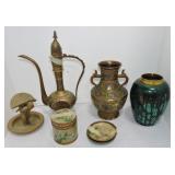 Lot of Cloisonne and brass items Lot of Cloisonne and brass items
