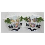 Old Paris pair of vases with birds, some losses & Old Paris pair of vases with birds, some losses &