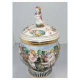 Capodimonte covered jar Capodimonte covered jar