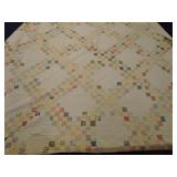 Antique quilt, 82"x83", wear Antique quilt, 82"x83", wear