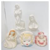 Hull Pottery lot of 5 planters Hull Pottery lot of 5 planters