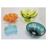 Lot of 3 glass bowls and candy dish Lot of 3 glass bowls and candy dish