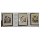 Lot of 3 clown prints Lot of 3 clown prints