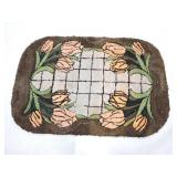 Hooked rug, 35"x23" Hooked rug, 35"x23"