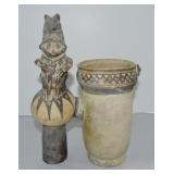 Figural pottery vase, 11" Figural pottery vase, 11"