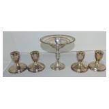 Sterling silver lot of 5 weighted pieces Sterling silver lot of 5 weighted pieces