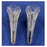 Pair of antique glass car bud vases Pair of antique glass car bud vases
