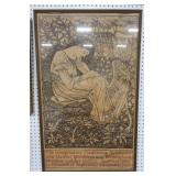 Framed poster, 41"x26", glass cracked Framed poster, 41"x26", glass cracked