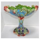 Majolica style comport, 14" Majolica style comport, 14"