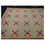 Antique quilt, 80"x65", wear Antique quilt, 80"x65", wear