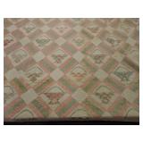 Antique quilt, 93"x80", wear, staining Antique quilt, 93"x80", wear, staining
