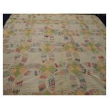 Antique quilt, 77"x76", wear Antique quilt, 77"x76", wear