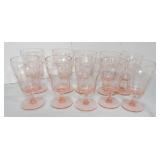 Pink depression glass lot of 10 goblets Pink depression glass lot of 10 goblets