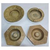 Lot of 4 brass ashtrays Lot of 4 brass ashtrays
