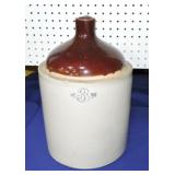 3 gallon crock jug, chip to base rim 3 gallon crock jug, chip to base rim