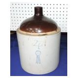 Blue Ribbon Brand 4 gallon crock jug, chips to Blue Ribbon Brand 4 gallon crock jug, chips to