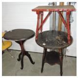 Lot of 2 lamp tables and a bench Lot of 2 lamp tables and a bench